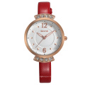 New Arrival fashion pu leather watch IP rose gold watch for women